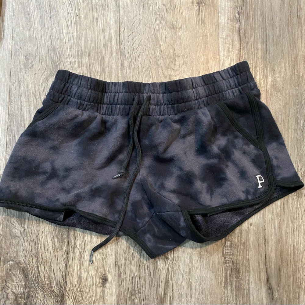 VS PINK black tie dye, comfy shorts